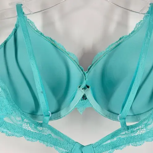 Victoria’s Secret Angels padded lace green mint bra size 36B