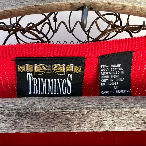 Vintage trimmings ho ho ho snowman ugly Christmas holiday sweater red Size M