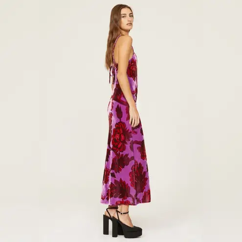 RHODE Jemima Floral Velvet Maxi Dress Sz 6 Purple