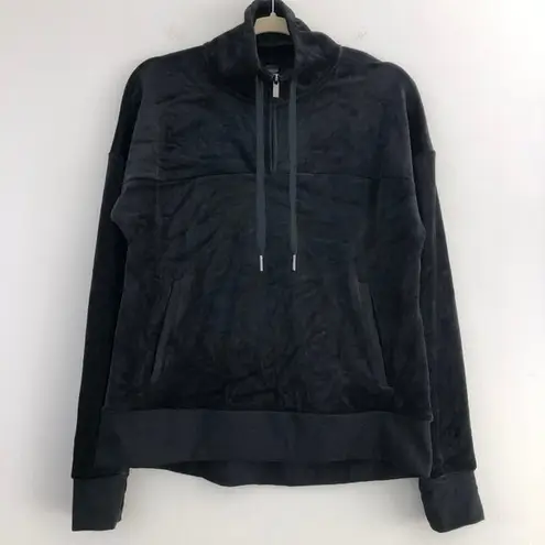 C9 Champion New Velour Quarter Zip Pullover Velvet Sweatshirt Black