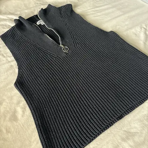 Vigoss  Black Knit Zip-Up Tank Top - Image 3