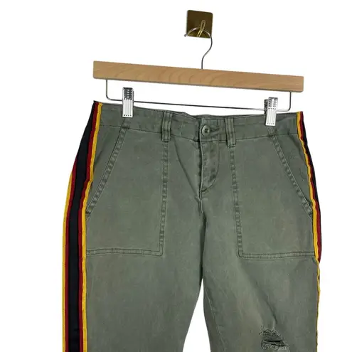 Pam & Gela NWOT Uniform Side Stripe Utility Jeans in Olive Size 26