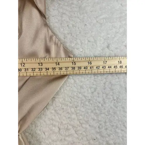 Show Me Your Mumu  Samantha Ruffle Wrap Dress Moss‎ Champagne Luxe Satin XS