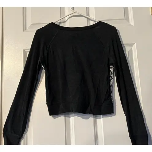 Map To Mars Snow Leopard Crop Top Women's Size Small