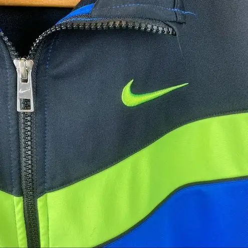 Nike  Blue & Black Zip Up Color Block Jacket M thumbnail 3