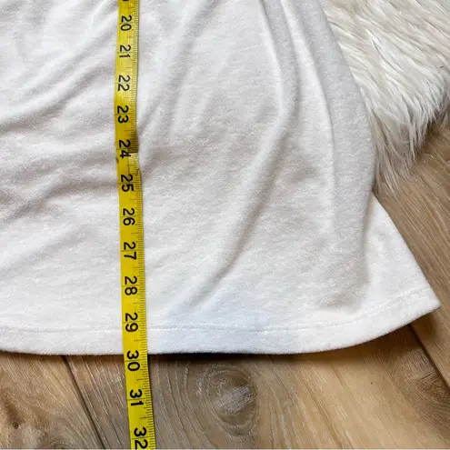 Beach Riot Lilee Strapless Smocked Terry Cloth Cover-Up Dress. White. Size M