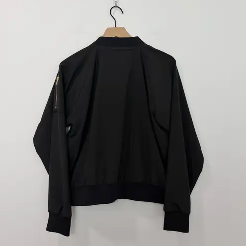 ALBION FIT Black Zip Front Bomber Jacket Size XL