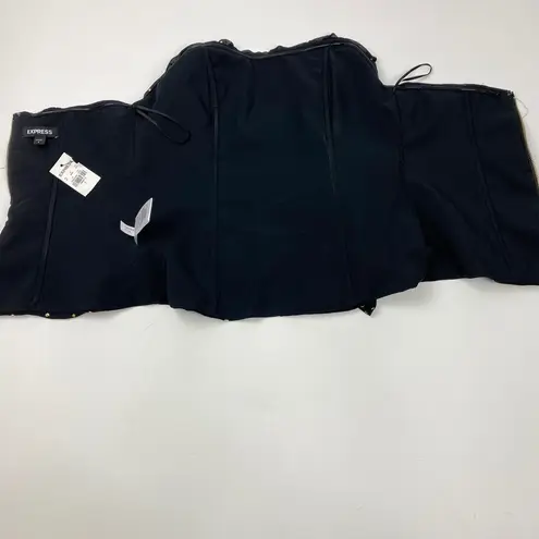 EXPRESS  Corset Black Gold Strapless Top NWT Size 2 - Image 5