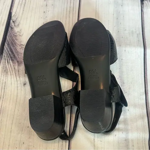 SAS Tripad Comfort Suntimer Sandals Black Patent Croc Slingback Strap Sz 9.5