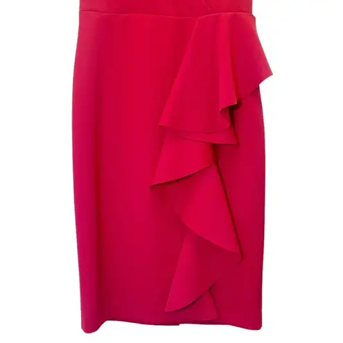 Eliza J NWT Cascading Ruffle Sleeveless Tailored Red Cocktail Dress Size 10 NEW