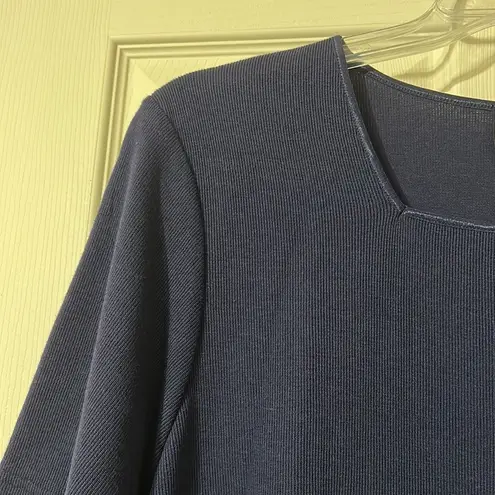 Sag Harbor NWT Vintage Square Neck Navy Blouse 1X