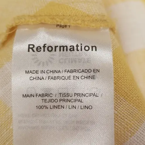 Reformation 💕💕 Barrett Linen Top ~ Dandelion Check 12 NWT - Image 13