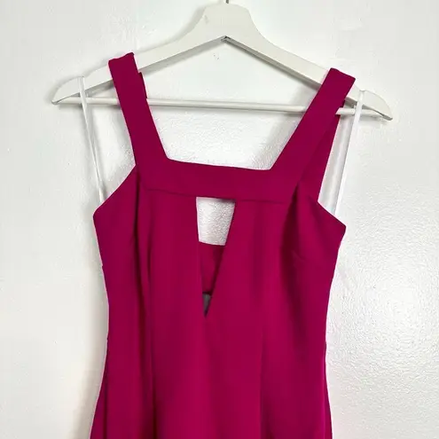 Katie May Take The Plunge Keyhole Crepe Gown in Pink Peacock Size X-Small