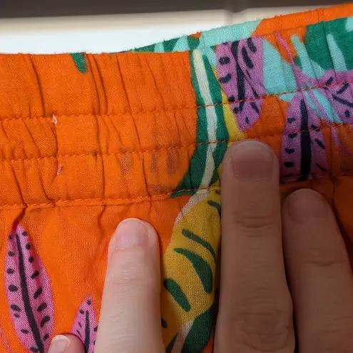 Christian Sirano Jungle Print Cotton Ruffle Mini Skirt Women's XL Orange