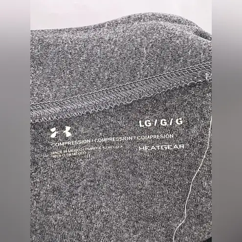 Under Armour  HeatGear Gray Compression Leggings, Colorblock Panels, Large