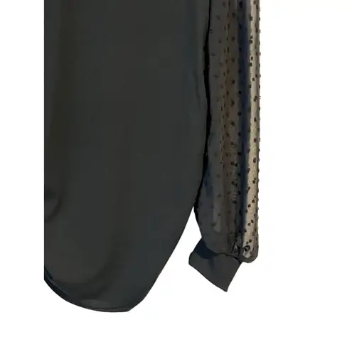 BHome Maternity Top Womens M Black Stretch Ruched Sides Sheer Long Sleeves NWT Size undefined