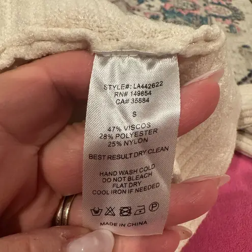 Sage  The Label Tiana Sweater Cream Ribbed Turtleneck Bell Sleeve Size S - Image 8