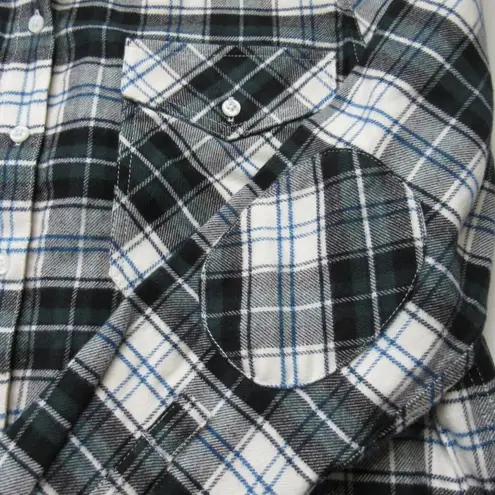 Pendleton NWT  Women's Double-Brushed Cotton Flannel Plaid Elbow Patch Shirt L