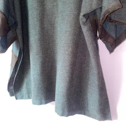 IC Connie K Size M Striped Kimono Longline Cardigan Lagenlook Artsy Blue Size M