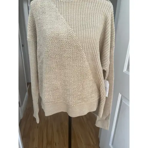 Creme pullover sweater large textured