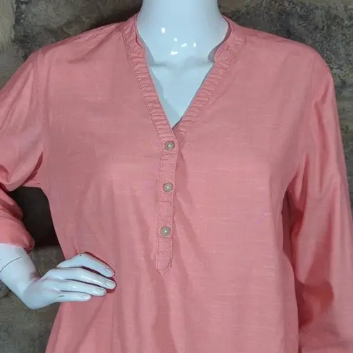 Riders By Lee Riders by Lee Tunic Top Pink Long Sleeve Roll Tabs Woman's Size Medium