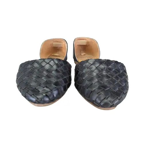 Womens Huarache Sandals Flats Black Woven Leather D'Orsay Ballet Shoes Size 7