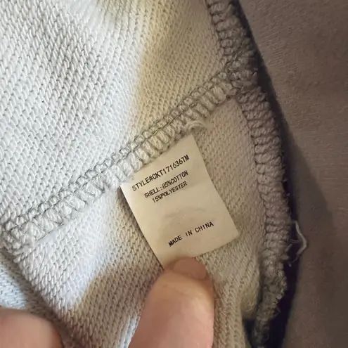 MELLODAY Gray Floral Ruched Sleeve Sweatshirt