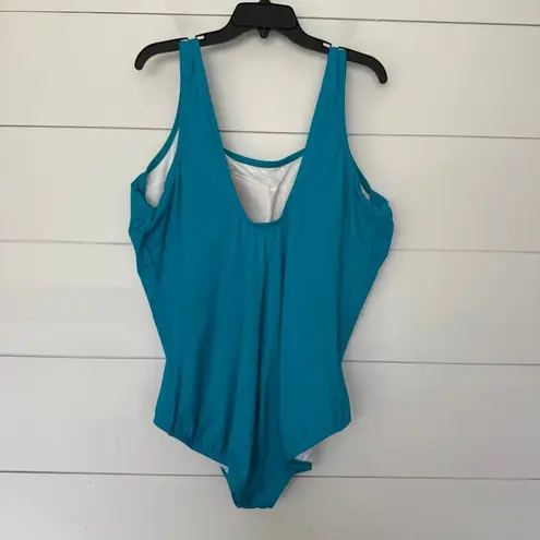 Lands End Women’s 24WL Blue One Piece Swim Beach Pool Ocean Size 24W