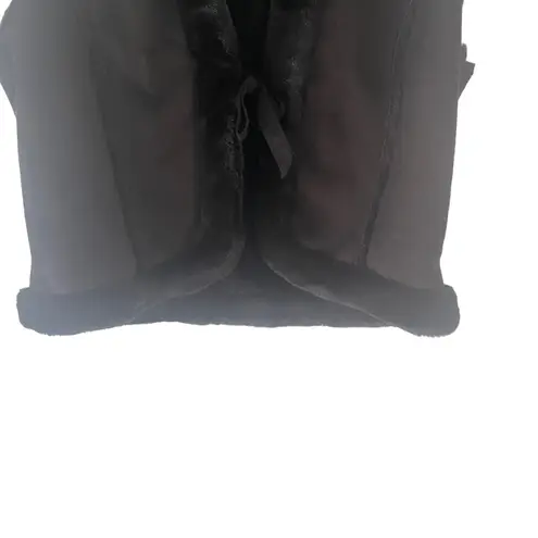 Alfani Women's Size XL Black Faux Suede & Fur Tie Vest