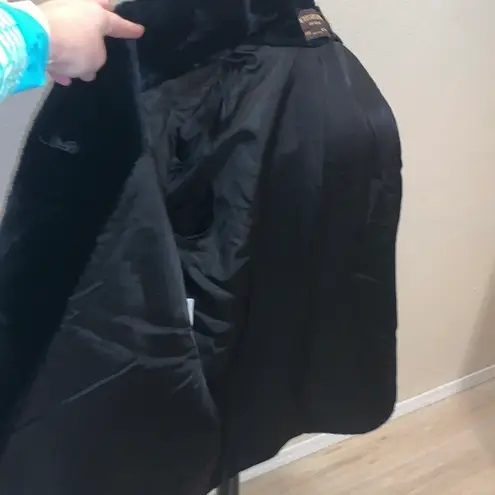 Saint Laurent Vintage Jacques for Genelle New York Faux Fur Overcoat Black