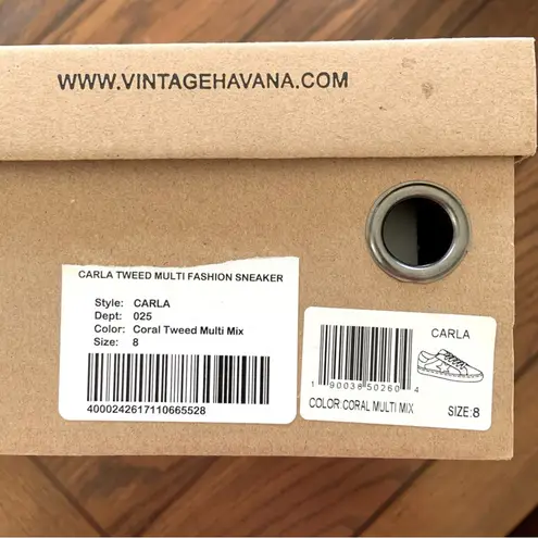 Vintage Havana Tweed Stripe Star Sneakers Women’s Shoes Size 8 NEW Retail $125 Pink