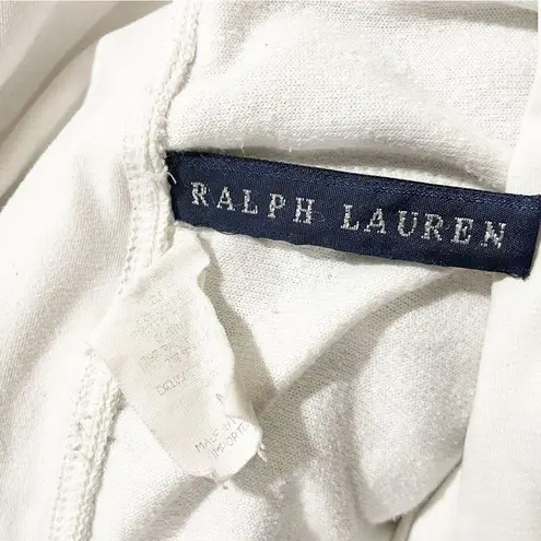 Ralph Lauren  Polo Size Medium White Terry Cloth Fold Over Gaucho Cropped Pant