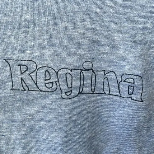 Vintage 70s Hanes Regina Ringer Retro Tshirt XS S Blue