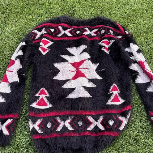 Dex Black and red Geometric Crew Neck Sweater