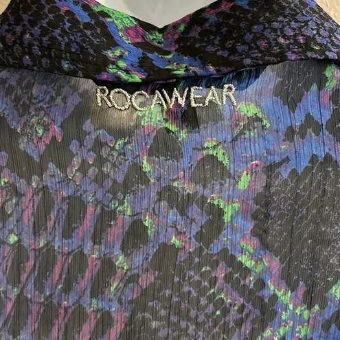 Rocawear #75  sheer snake skin printed blouse size XL￼