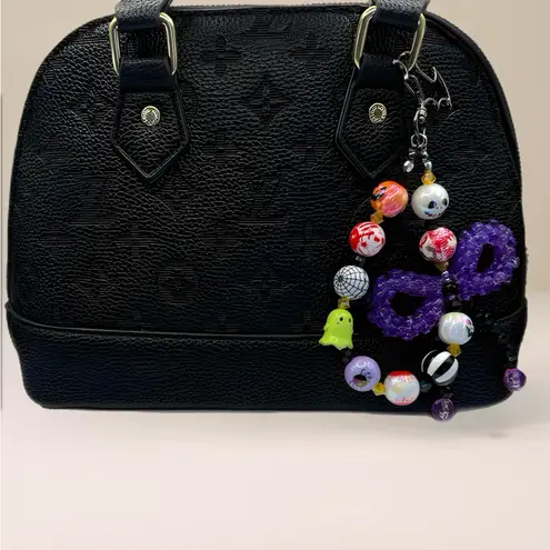 ๐ Handmade Halloween Beaded Keychain Charm ๐ป Purple