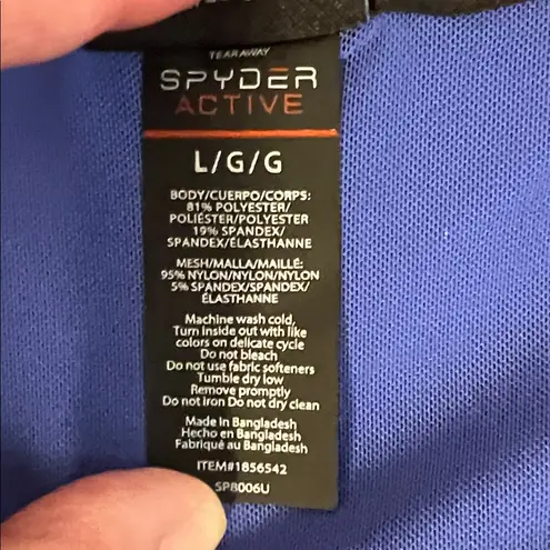 Spyder Performance Zip Up Jacket Stylish Activewear Blue Jacket Size Large