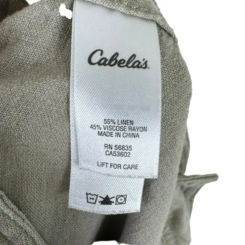 Cabela's Tan Linen Viscose High Rise Lightweight Capri Casual Pants Size 10