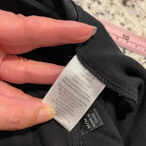 ATM Black High Waist Wide Leg Palazzo Pants PULL ON Flowy Viscose MEDIUM Size undefined