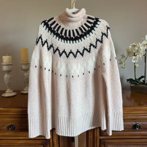 A.L.C. Ruby Alpaca Wool Fair Isle Turtleneck Sweater M Pink Size M