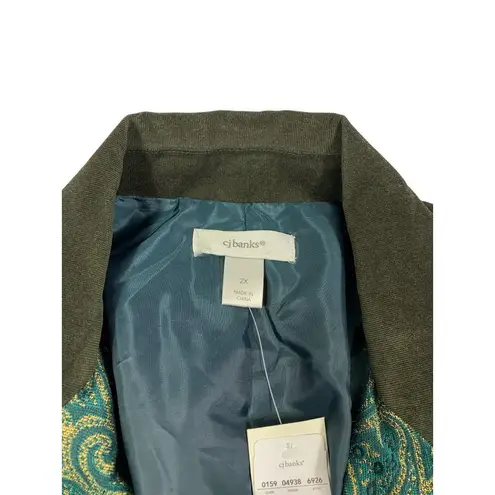 cj banks Women's Emerald Essence Plaid Blazer