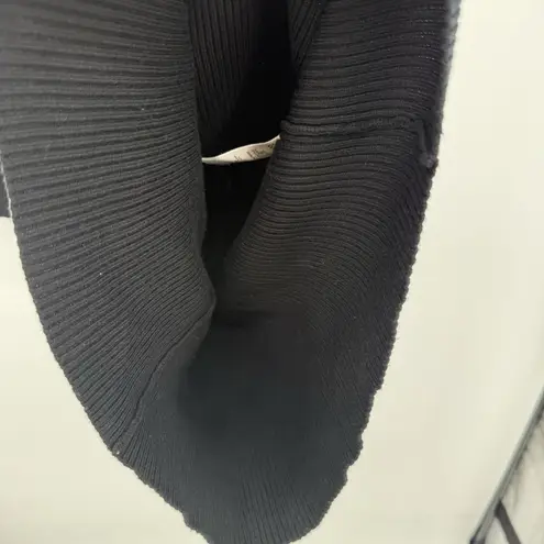 Tiana B Two Tone Tan & Black Ribbed Sweater Dress Fitted Size Large