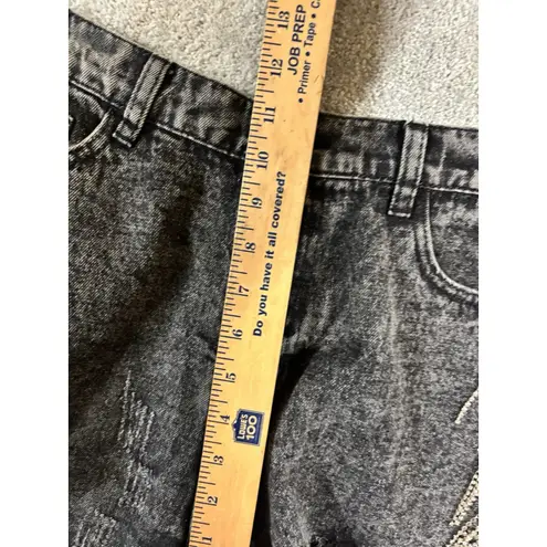 savannah jane rhinestone fringe shorts Black Button Fly NWT distressed Size M