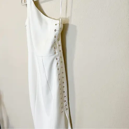NWT Mare Mare Caliz One Shoulder White Lace Up Dress