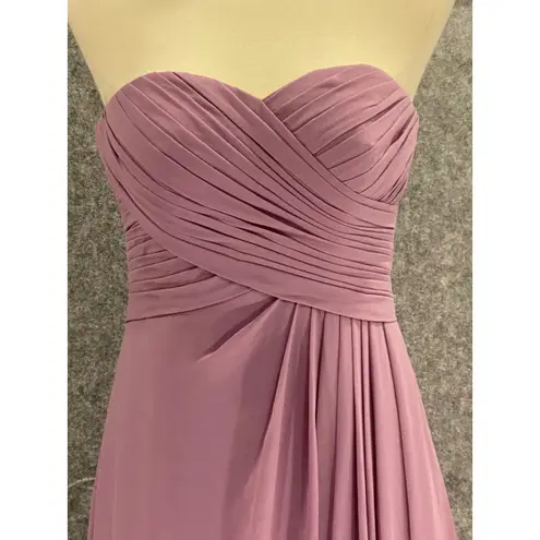 Azazie Lavender Strapless Chiffon Gown Sweetheart Bodice Bridesmaid 4 - 6