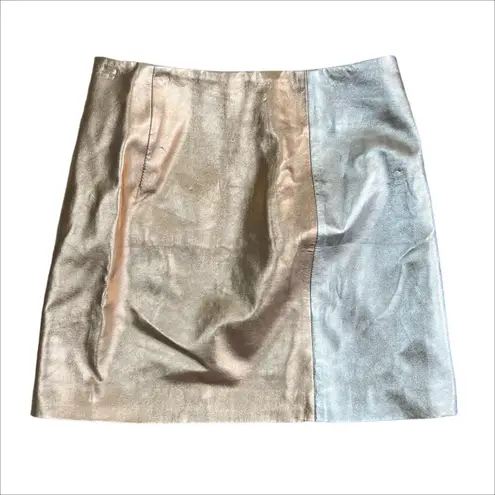 French Connection  Faux Leather Metallic Audrey Mini Skirt Size 0
