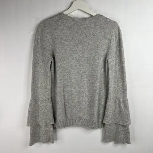 J Crew Mercantile Size S Sweater Gray Ruffle Tiered Bell Sleeve Wool Blend J7850 - Image 8