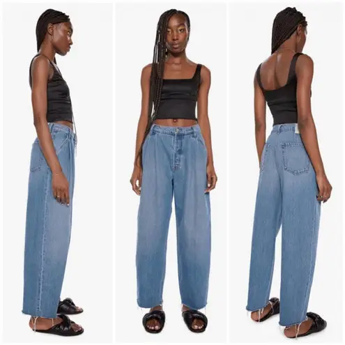 đŸ’•MOTHER SNACKS Double Prep Fun Dip Flood Fray Jeans Nothing Else Like It 29 NWT Blue