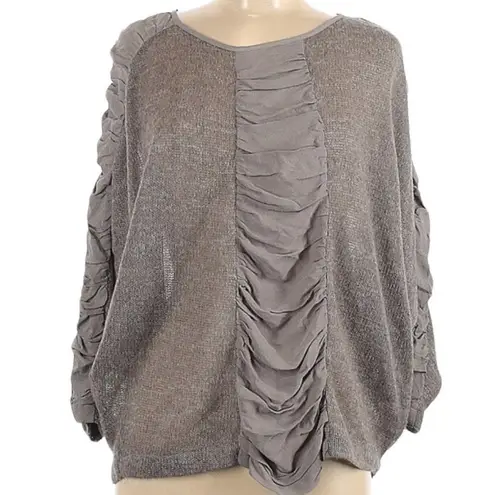Aryn K . Gray Dolman Sleeve Mixed Media Wool/Silk Sweater Size Medium