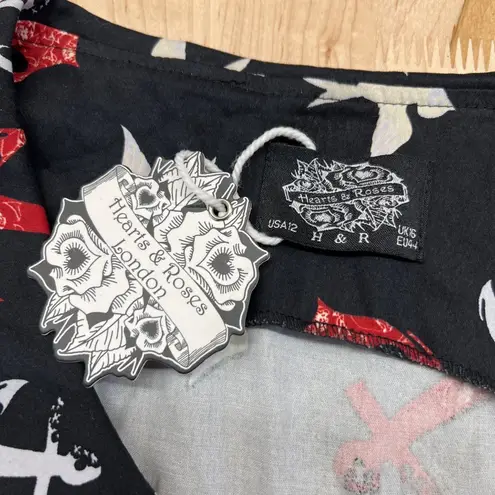 Hearts & Roses Black Nautical